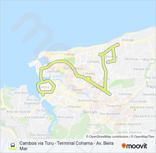 Mapa da linha T056 SANTA ROSA / SÃO FRANCISCO de ônibus