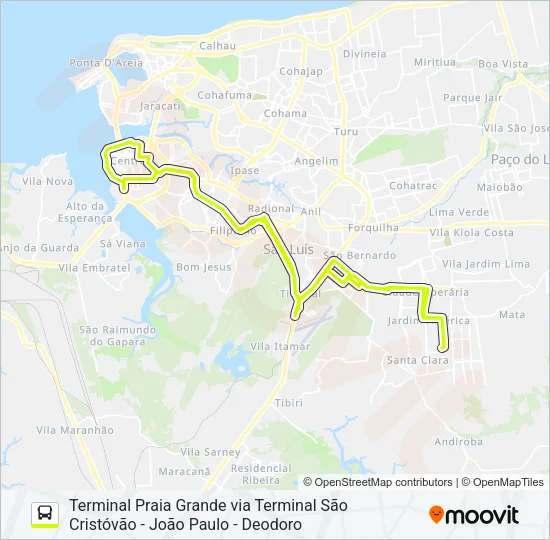 T071 JANAÍNA - RIOD / AFRICANOS Bus Line Map