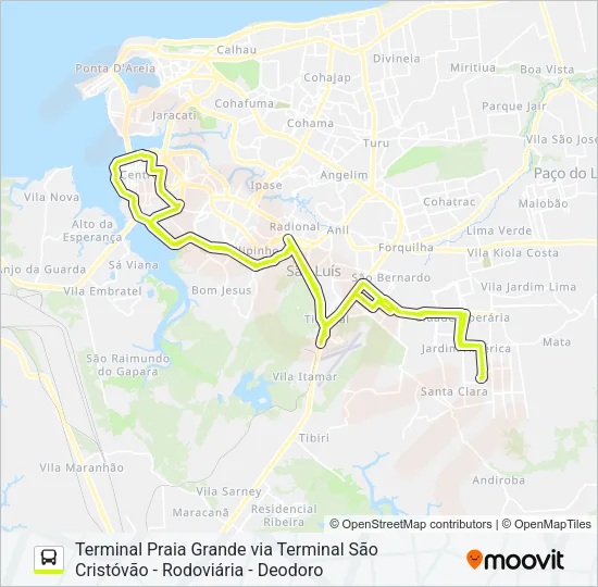 T071 JANAÍNA - RIOD / AFRICANOS Bus Line Map