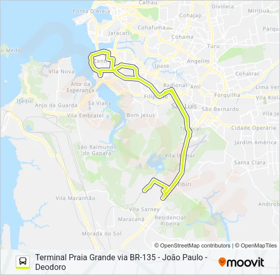 T074 VILA ESPERANÇA / RODOVIÁRIA Bus Line Map