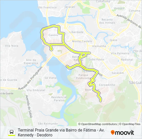 T609 PARQUE TIMBIRAS / BOM JESUS Bus Line Map