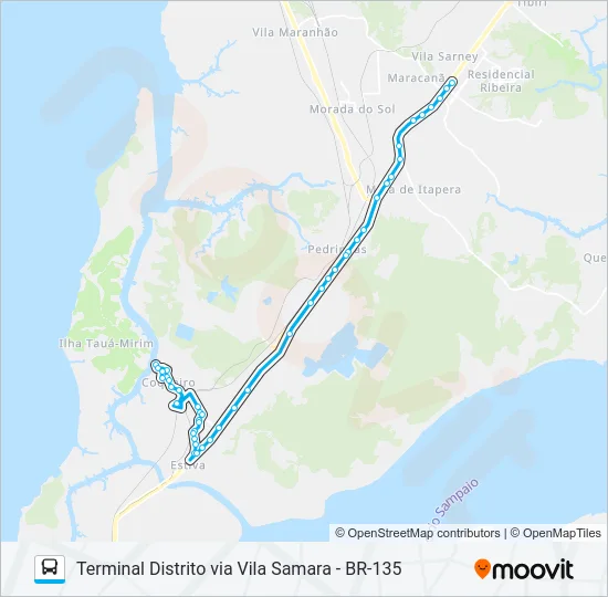 A338 COQUEIRO / TERMINAL DISTRITO Bus Line Map
