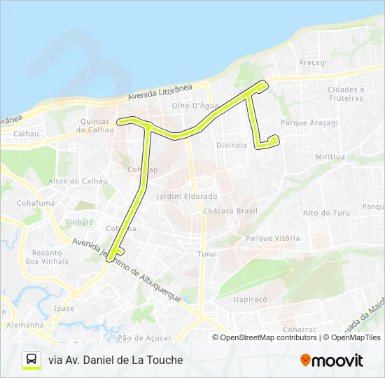 A711 VILA LUIZÃO / TERMINAL COHAMA Bus Line Map