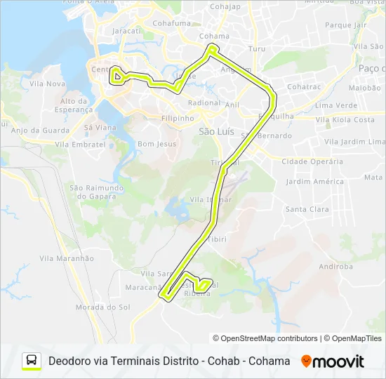 T035 RIBEIRA / IPASE VIA TERMINAIS Bus Line Map