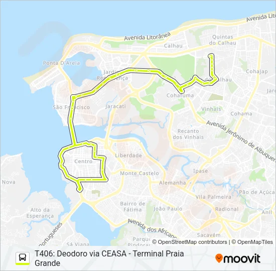 406 ALTOS DO CALHAU / SÃO FRANCISCO Bus Line Map