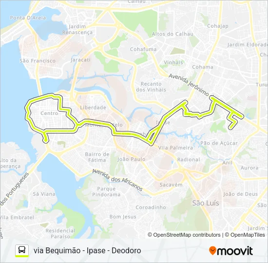 T501 ANGELIM / TERMINAL PRAIA GRANDE Bus Line Map