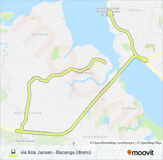 A313 TAMANCÃO / TERMINAL PRAIA GRANDE Bus Line Map