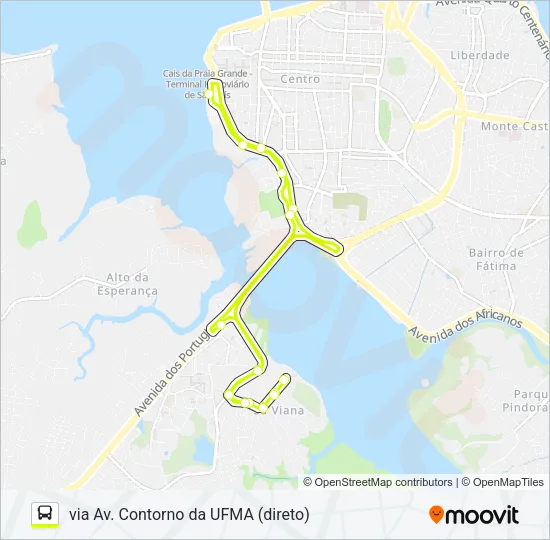 A321 SÁ VIANA / TERMINAL PRAIA GRANDE Bus Line Map