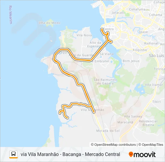 T019 CAJUEIRO / TERMINAL PRAIA GRANDE Bus Line Map