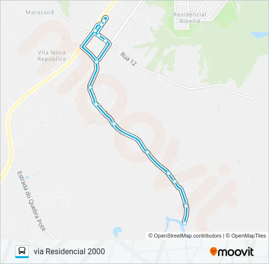A336 VILA MARACUJÁ / TERMINAL DISTRITO Bus Line Map