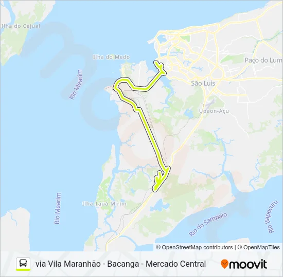 T005 PEDRINHAS / TERMINAL PRAIA GRANDE Bus Line Map