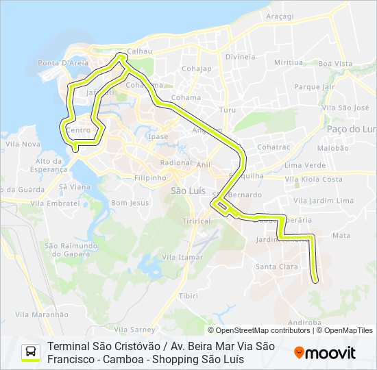 Mapa de T042 CIDADE OLÍMPICA 02 / SÃO FRANCISCO de autobús