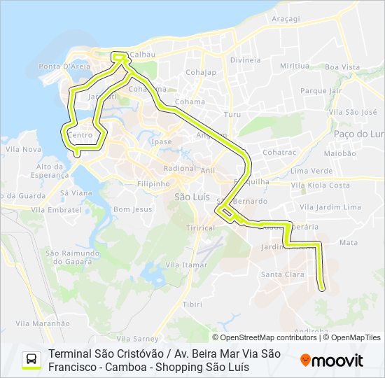 Mapa da linha T042 CIDADE OLÍMPICA 02 / SÃO FRANCISCO de ônibus