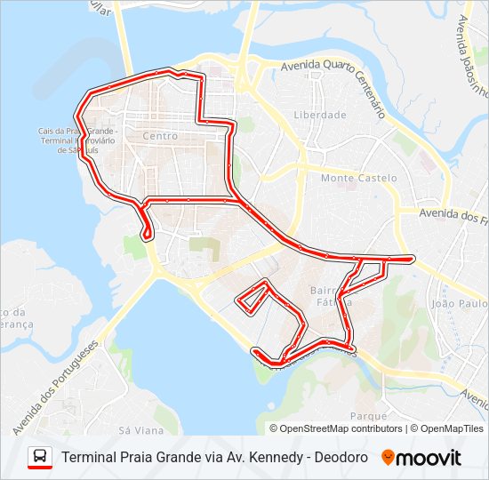 Mapa da linha T207 BAIRRO DE FÁTIMA / PARQUE AMAZONAS de ônibus