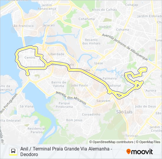 Mapa da linha T814 PIQUIZEIRO / TERMINAL PRAIA GRANDE de ônibus