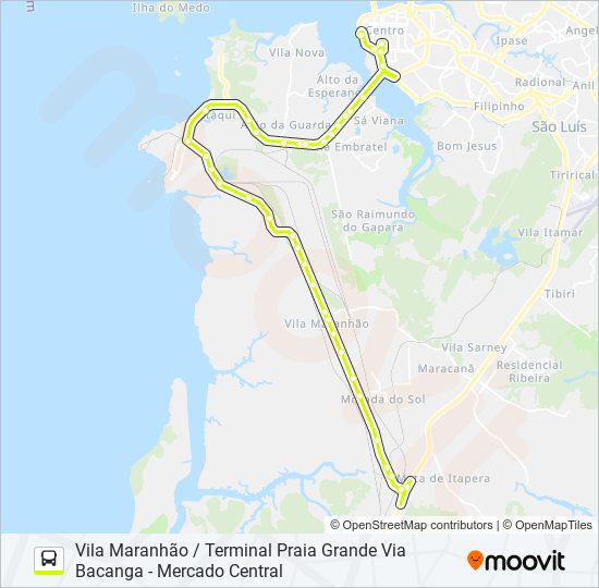 Mapa da linha T337 VILA COLLIER / TERMINAL PRAIA GRANDE de ônibus