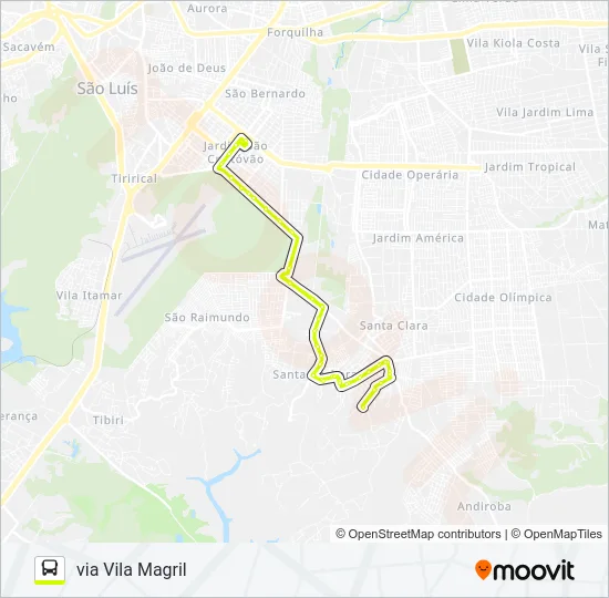 A682 VILA VITÓRIA / TERMINAL SÃO CRISTÓVÃO Bus Line Map