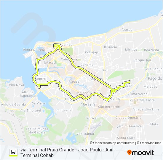 Mapa da linha C087 CIRCULAR 1 / COHATRAC / SÃO FRANCISCO de ônibus