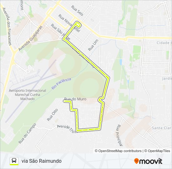 Mapa da linha A695 PONTAL DA ILHA / TERMINAL SÃO CRISTÓVÃO de ônibus
