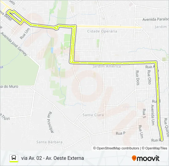 A666 CIDADE OLÍMPICA / TERMINAL SÃO CRISTÓVÃO Bus Line Map