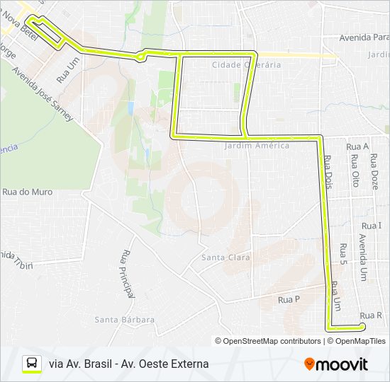 Mapa da linha A666 CIDADE OLÍMPICA / TERMINAL SÃO CRISTÓVÃO de ônibus