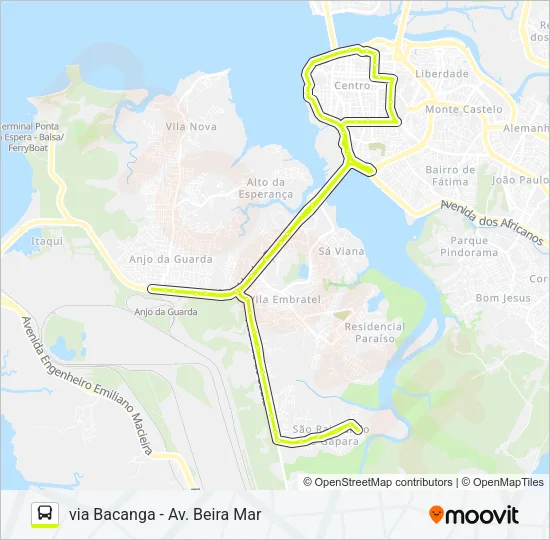 T312 GAPARA / DEODORO / TERMINAL PRAIA GRANDE Bus Line Map