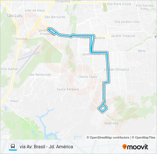 A692 IVALDO RODRIGUES / TERMINAL SÃO CRISTÓVÃO Bus Line Map