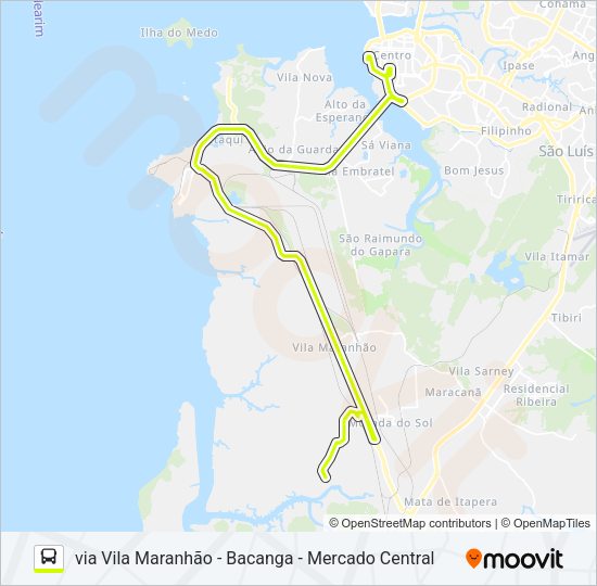 Mapa da linha T028 RIO DOS CACHORROS / TERMINAL PRAIA GRANDE de ônibus