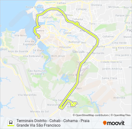 T440 RAPIDÃO - RIBEIRA / TERMINAL PRAIA GRANDE bus Line Map