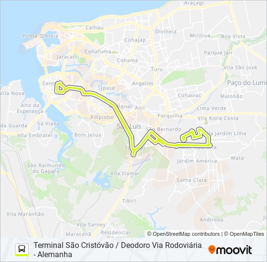 Mapa da linha T907 CIDADE OPERÁRIA / SOCORRÃO 2 / RODOVIÁRIA de ônibus