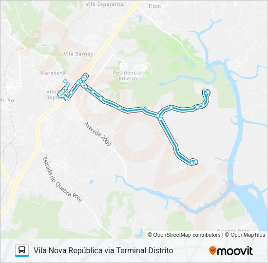 A339 TINAÍ / CINTURÃO VERDE / TERMINAL DISTRITO Bus Line Map