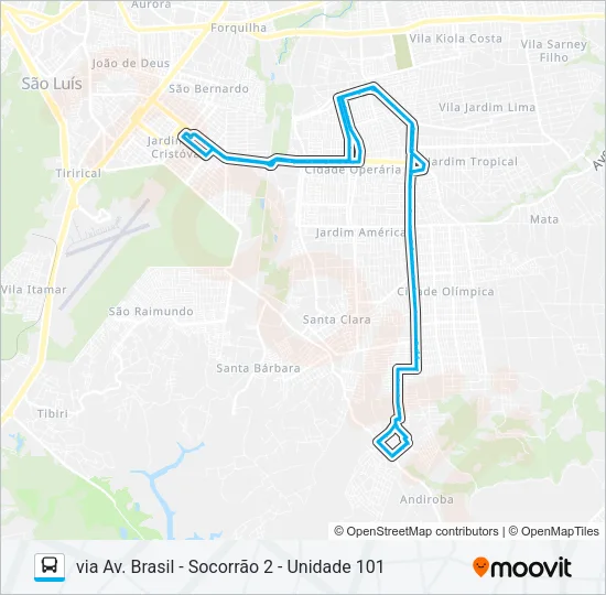 A669 ALEXANDRA TAVARES / TERMINAL SÃO CRISTÓVÃO Bus Line Map