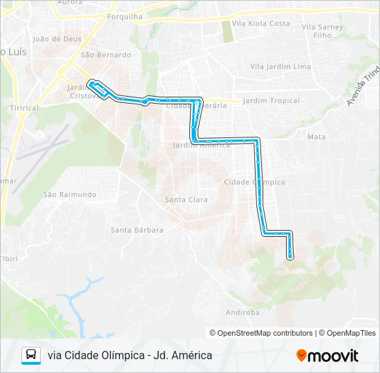 A685 RESIDENCIAL NESTOR / TERMINAL SÃO CRISTÓVÃO Bus Line Map