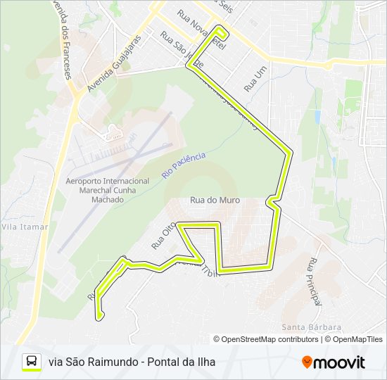 Mapa da linha A691 RESIDENCIAL VALEAN / TERMINAL SÃO CRISTÓVÃO de ônibus