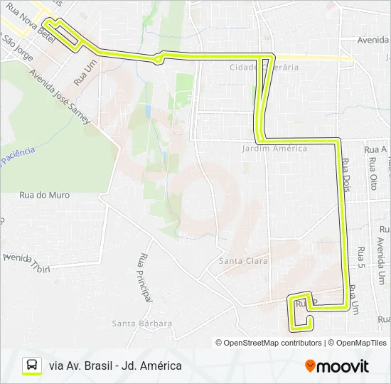 A688 RESIDENCIAL TIRADENTES / TERMINAL SÃO CRISTÓVÃO Bus Line Map