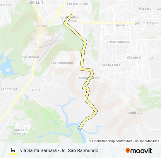 A679 TAJAÇUABA / TERMINAL SÃO CRISTÓVÃO VIA SANTA BÁRBARA Bus Line Map