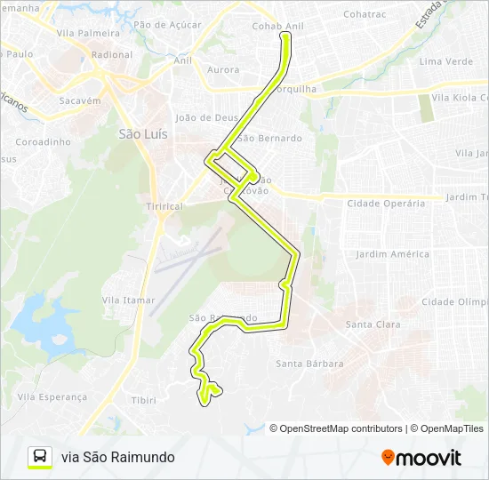 A699 VILA APARECIDA / TERMINAL SÃO CRISTÓVÃO / TERMINAL COHAB Bus Line Map