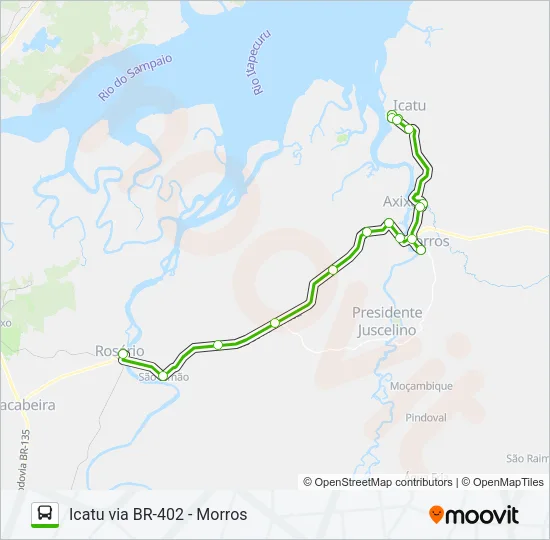 ROSÁRIO / ICATU VIA MORROS Bus Line Map