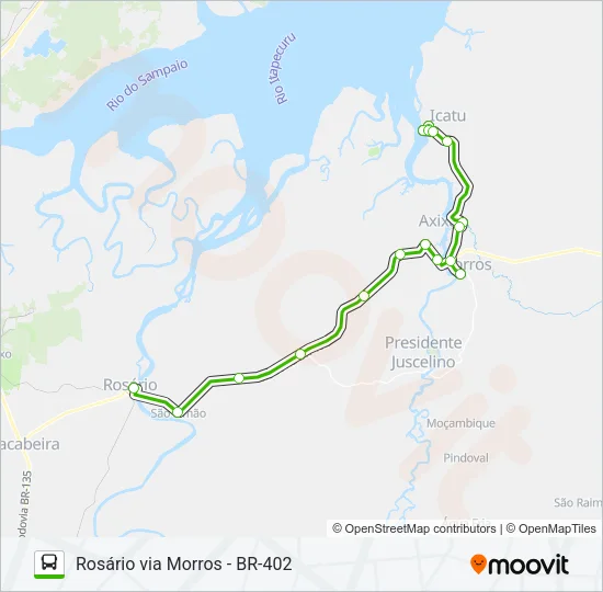 ROSÁRIO / ICATU VIA MORROS Bus Line Map