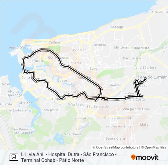 T970 MAIOBÃO / JOÃO PAULO Bus Line Map
