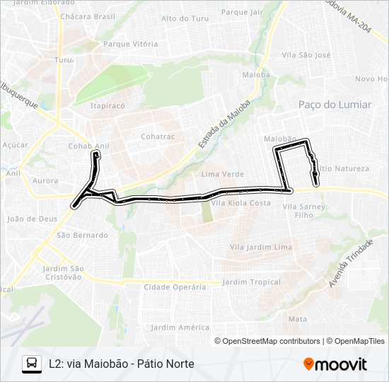 Mapa da linha A991 TAMBAÚ / TERMINAL COHAB de ônibus