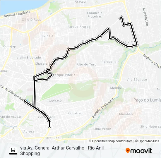 A896 BOM JARDIM / TERMINAL COHAB Bus Line Map