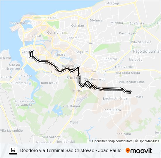Mapa da linha T063 JD. TROPICAL / SANTOS DUMONT de ônibus