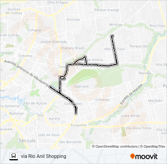 A883 ALTO DO TURU / TERMINAL COHAB Bus Line Map