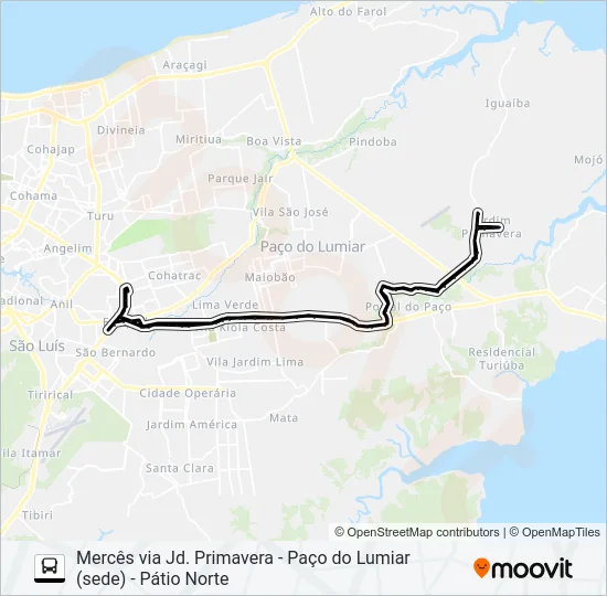 A989 MOJÓ / MERCÊS / TERMINAL COHAB Bus Line Map