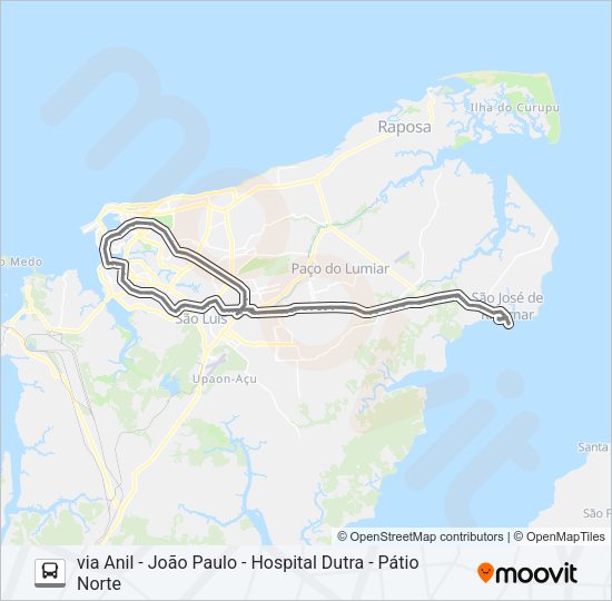 Mapa da linha 966 RIBAMAR / DEODORO / SÃO FRANCISCO de ônibus