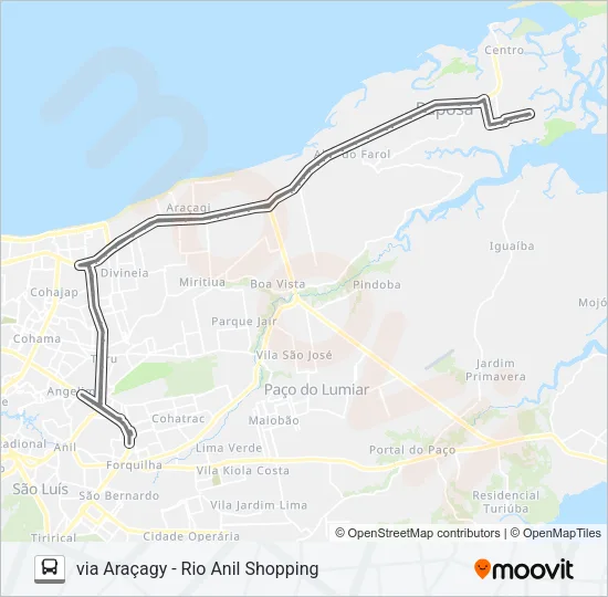 A965 RAPOSA / JUSSARA / TERMINAL COHAB Bus Line Map