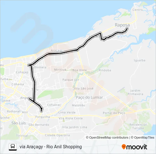 A961 ITAPEUA / CUMBIQUE / TERMINAL COHAB Bus Line Map