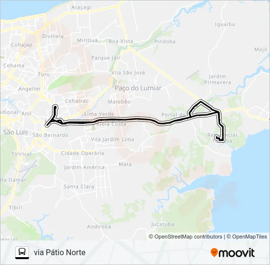 A981 RESIDENCIAL TURIÚBA / TERMINAL COHAB Bus Line Map