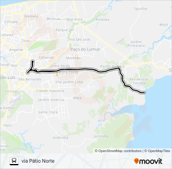A983 PRAIA DE BOA VIAGEM / TERMINAL COHAB Bus Line Map